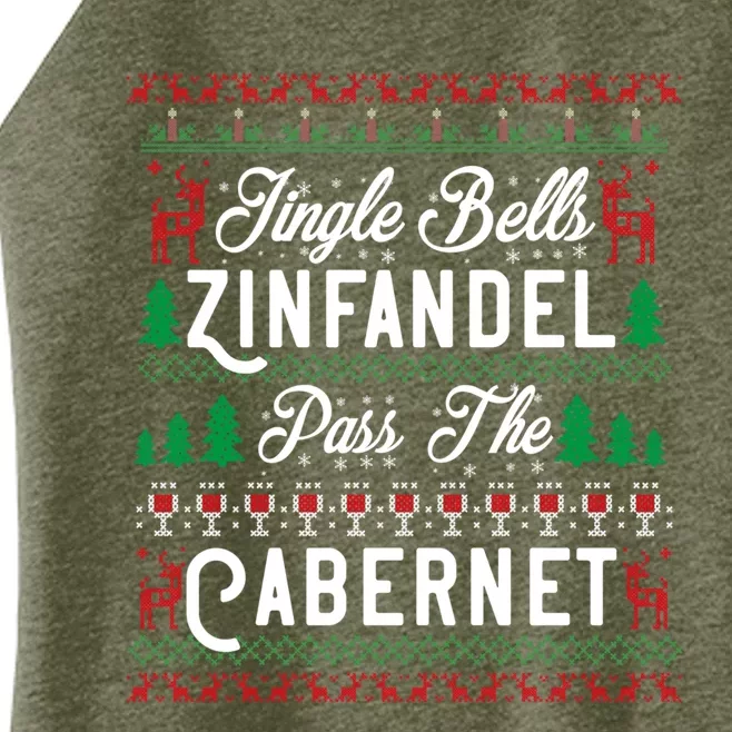 Jingle Bells Zinfandel Pass The Cabernet Ugly Christmas Wine Gift Women’s Perfect Tri Rocker Tank