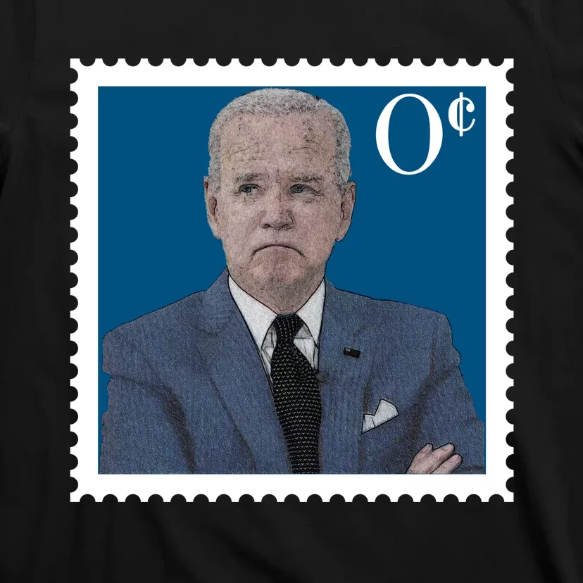 Joe Biden Zero Cents Stamp 0 Funny Worthless President T-Shirt