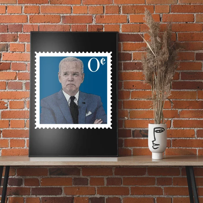 Joe Biden Zero Cents Stamp 0 Funny Worthless President Poster