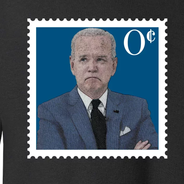 Joe Biden Zero Cents Stamp 0 Funny Worthless President Toddler Sweatshirt