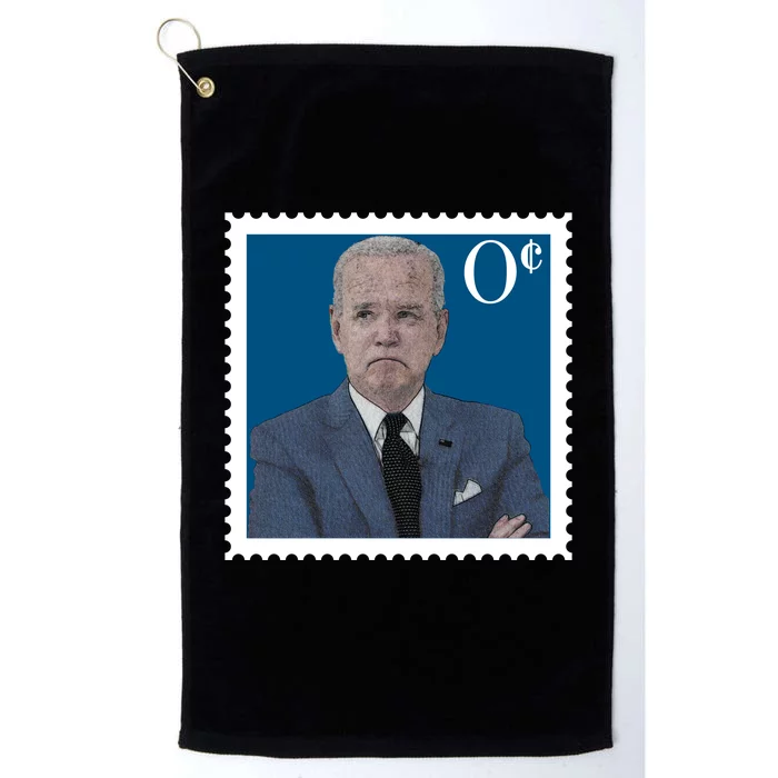 Joe Biden Zero Cents Stamp 0 Funny Worthless President Platinum Collection Golf Towel