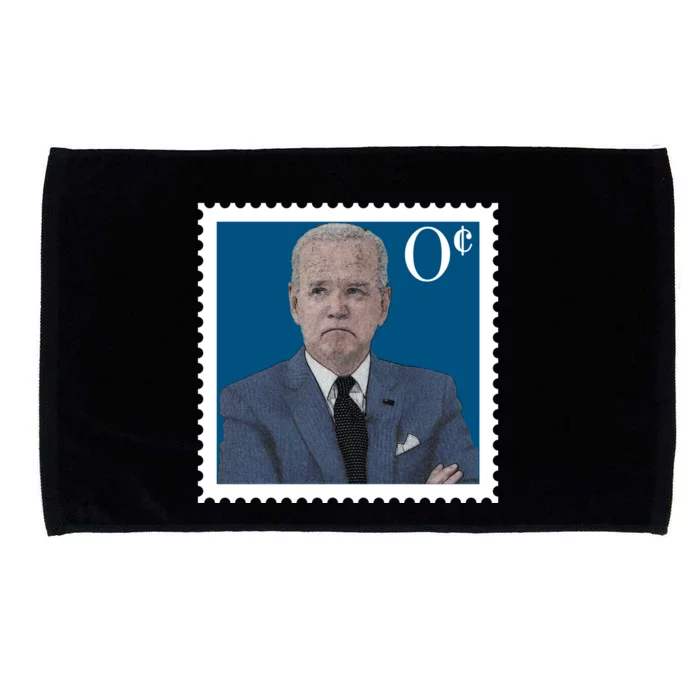 Joe Biden Zero Cents Stamp 0 Funny Worthless President Microfiber Hand Towel