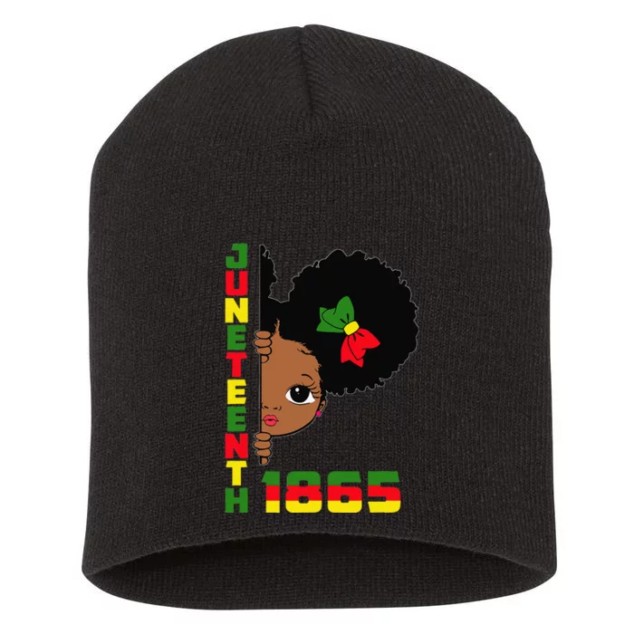 Juneteenth Celebrating 1865 Cute Black Short Acrylic Beanie