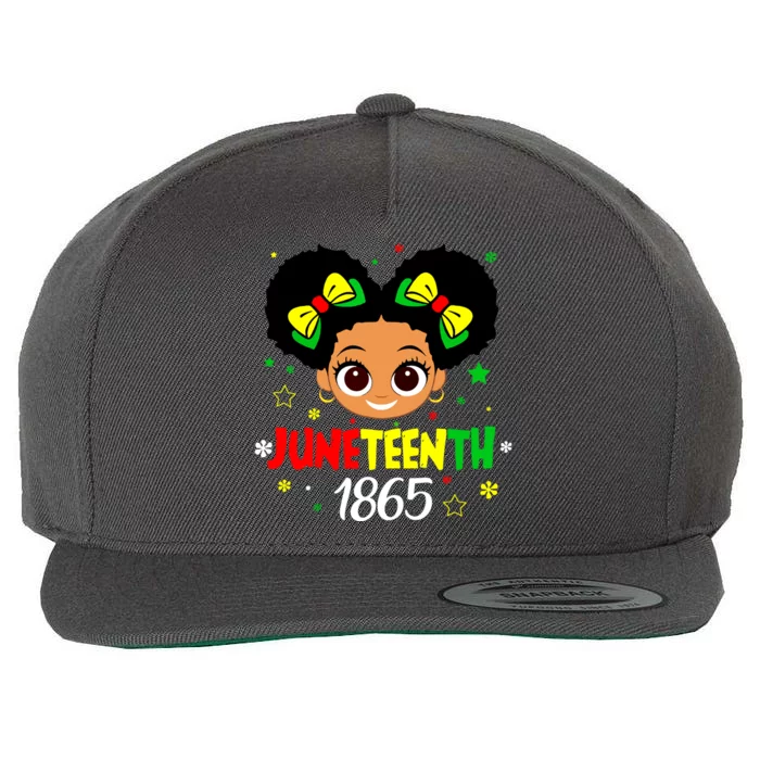 Juneteenth Celebrating 1865 Cute Black Girl Wool Snapback Cap