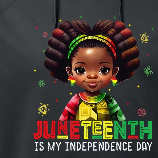 Juneteenth Celebrating 1865 Cute Black Performance Fleece Hoodie