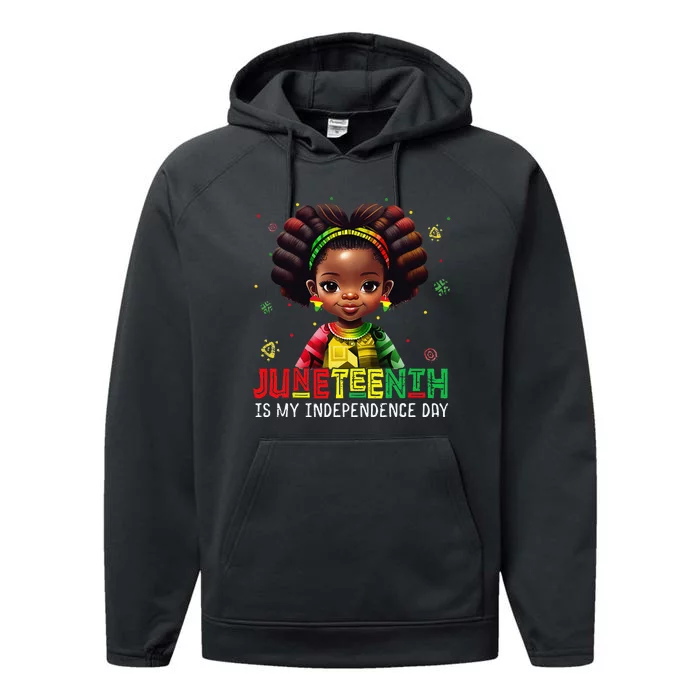 Juneteenth Celebrating 1865 Cute Black Performance Fleece Hoodie