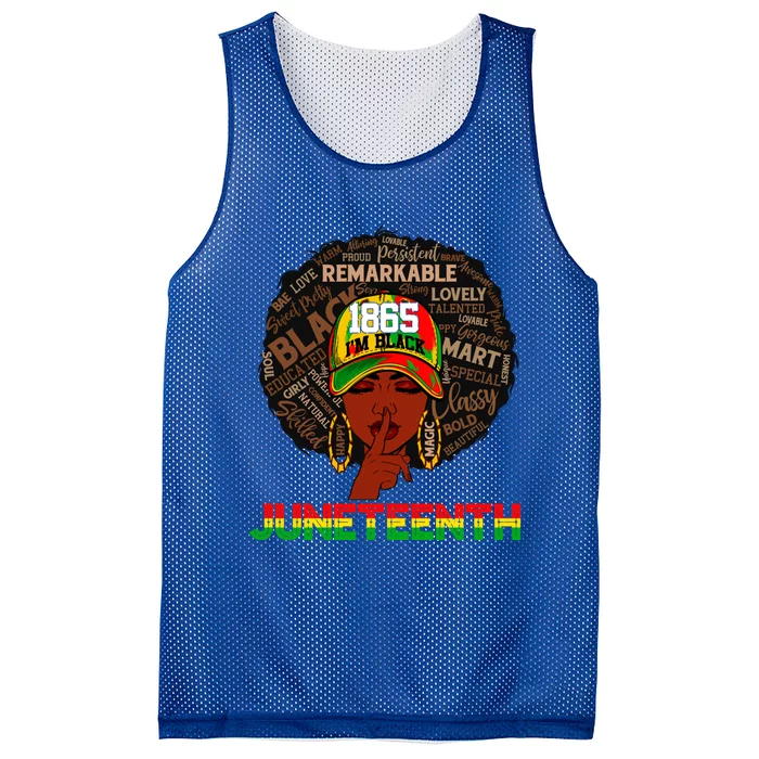 Juneteenth Celebrating 1865 Black History I Am Black Gift Mesh Reversible Basketball Jersey Tank