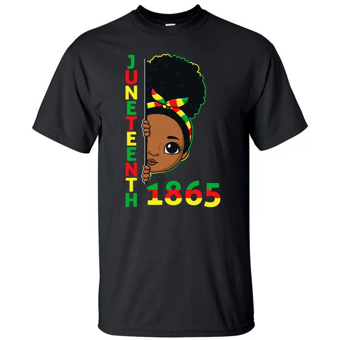 Juneteenth Celebrating 1865 Brown Skin Princess Tall T-Shirt