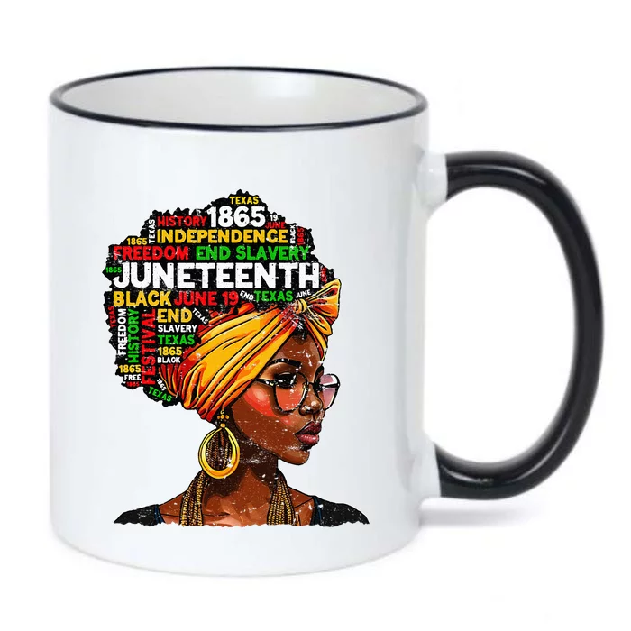 Juneteenth Celebrate 1865 Afro Black Natural Hair Black Color Changing Mug