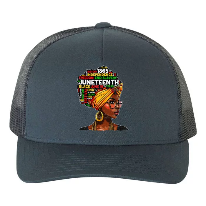 Juneteenth Celebrate 1865 Afro Black Natural Hair Yupoong Adult 5-Panel Trucker Hat