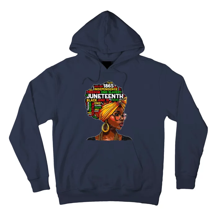 Juneteenth Celebrate 1865 Afro Black Natural Hair Hoodie