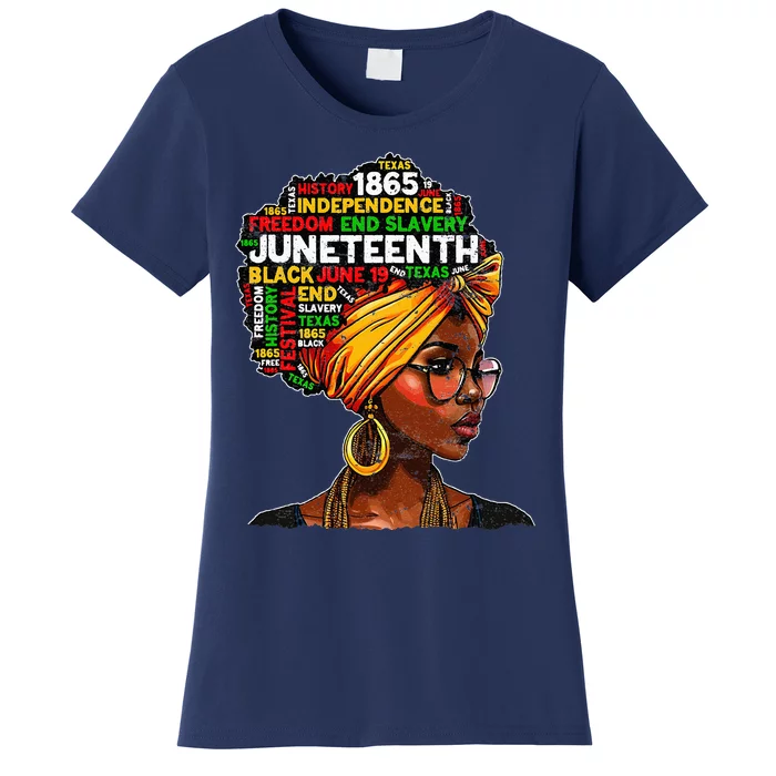 Juneteenth Celebrate 1865 Afro Black Natural Hair Women's T-Shirt