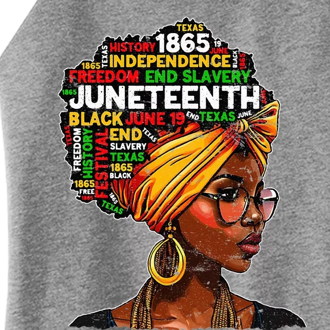 Juneteenth Celebrate 1865 Afro Black Natural Hair Women’s Perfect Tri Rocker Tank