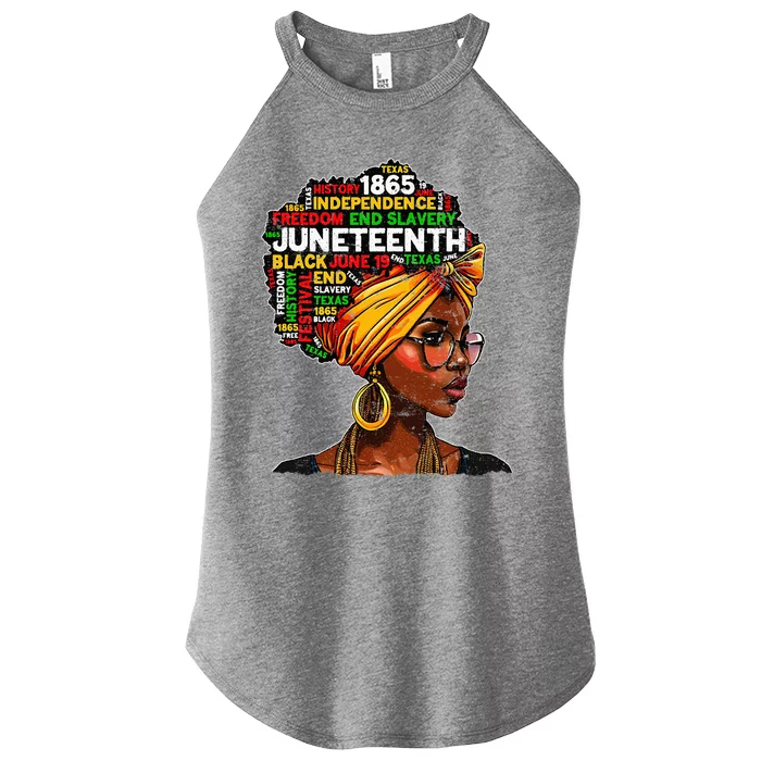 Juneteenth Celebrate 1865 Afro Black Natural Hair Women’s Perfect Tri Rocker Tank