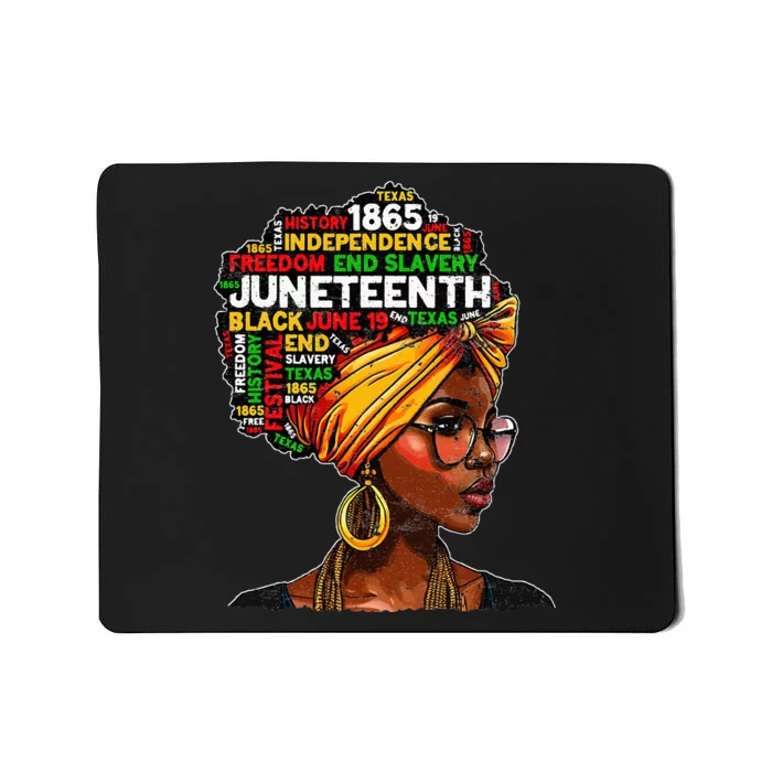 Juneteenth Celebrate 1865 Afro Black Natural Hair Mousepad