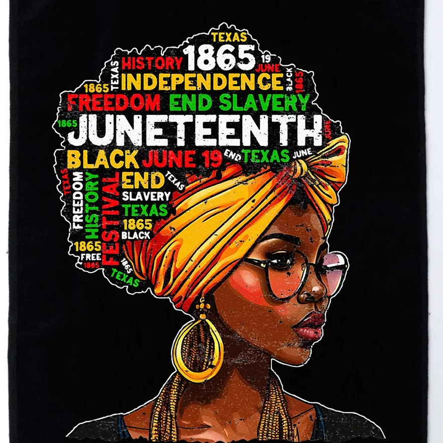 Juneteenth Celebrate 1865 Afro Black Natural Hair Platinum Collection Golf Towel