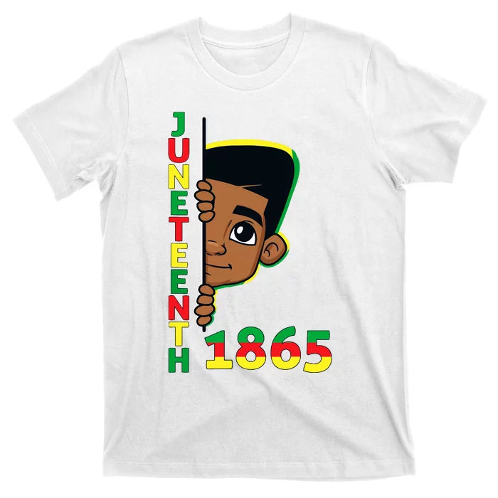 Juneteenth Celebrating 1865 Cool Brown Skin King Boy T-Shirt