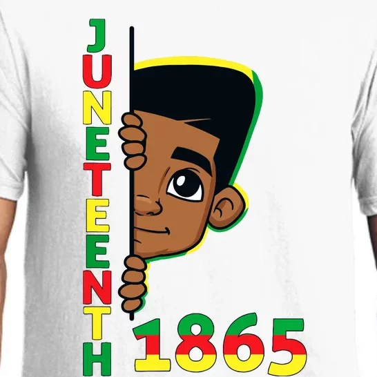 Juneteenth Celebrating 1865 Cool Brown Skin King Boy Pajama Set