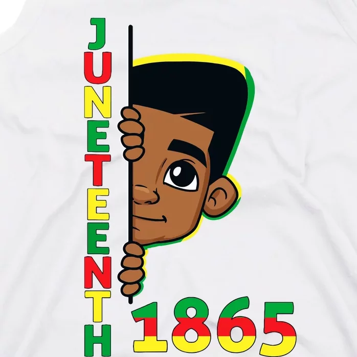 Juneteenth Celebrating 1865 Cool Brown Skin King Boy Tank Top