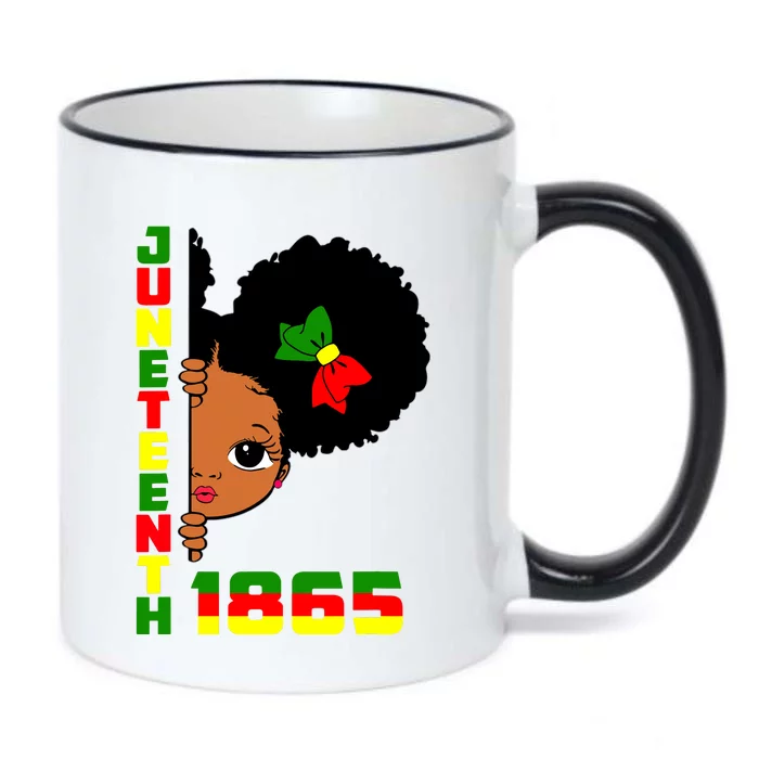 Juneteenth Celebrating 1865 Cute Black Girl Black Color Changing Mug