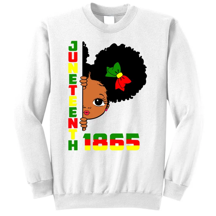 Juneteenth Celebrating 1865 Cute Black Girl Sweatshirt