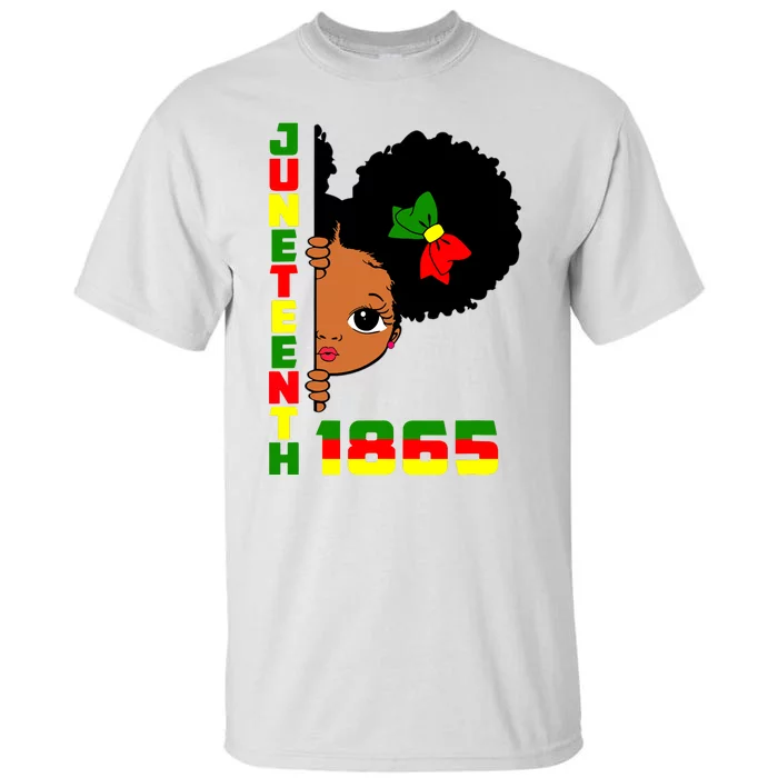 Juneteenth Celebrating 1865 Cute Black Girl Tall T-Shirt