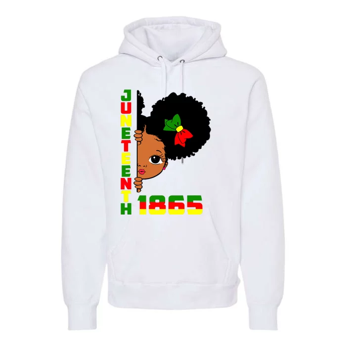 Juneteenth Celebrating 1865 Cute Black Girl Premium Hoodie