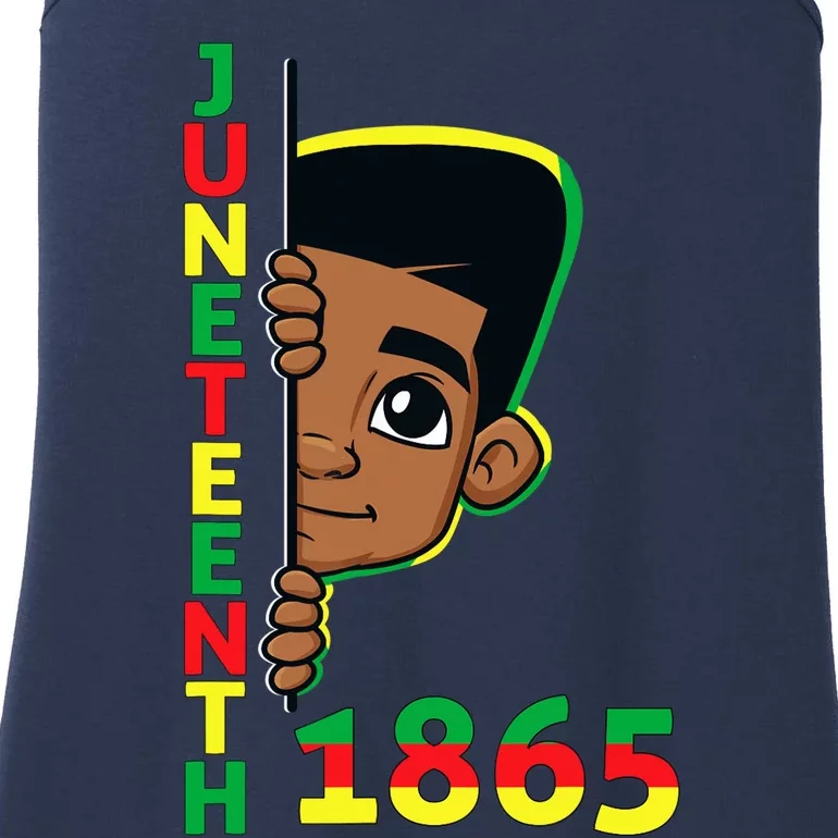 Juneteenth Celebrating 1865 Cool Brown Skin King Boy Ladies Essential Tank