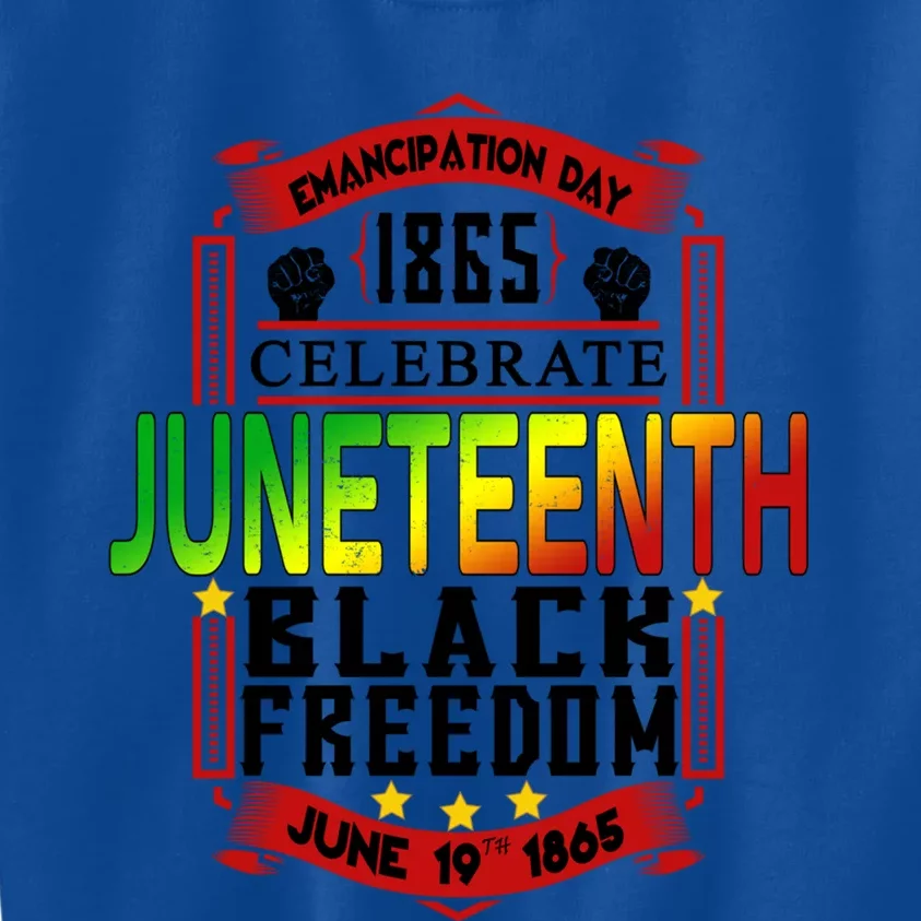 Juneteenth Celebrate 1865 Freedom Juneteenth Celebration Gift Kids Sweatshirt