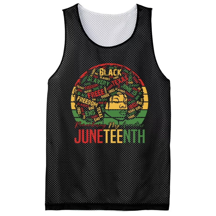 Juneteenth Celebrate 1865 Afro Woman Mesh Reversible Basketball Jersey Tank