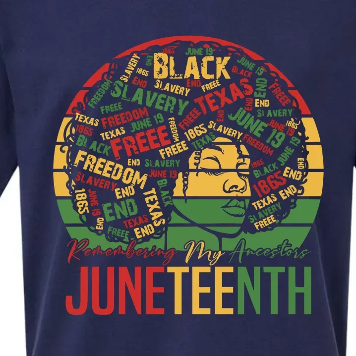 Juneteenth Celebrate 1865 Afro Woman Sueded Cloud Jersey T-Shirt