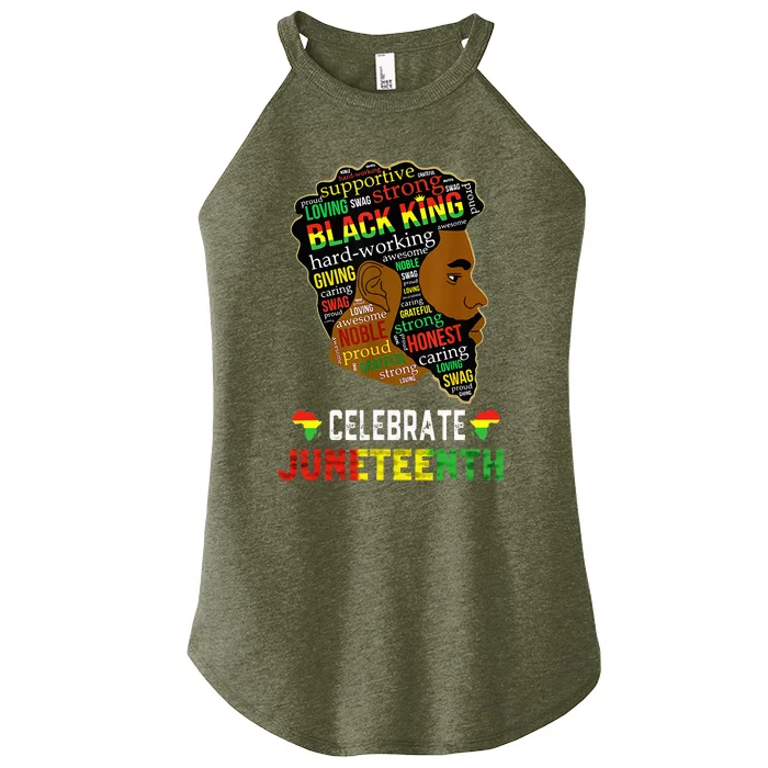 Juneteenth Celebrate 1865 Freedom Black King Fathers Day Women’s Perfect Tri Rocker Tank