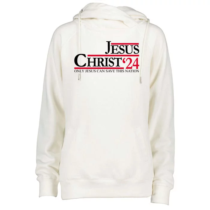 Jesus Christ 2024 Only Jesus Can Save This Nation Womens Funnel Neck Pullover Hood