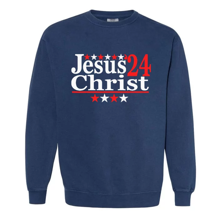 Jesus Christ 2024 Political Election Parody Garment-Dyed Sweatshirt