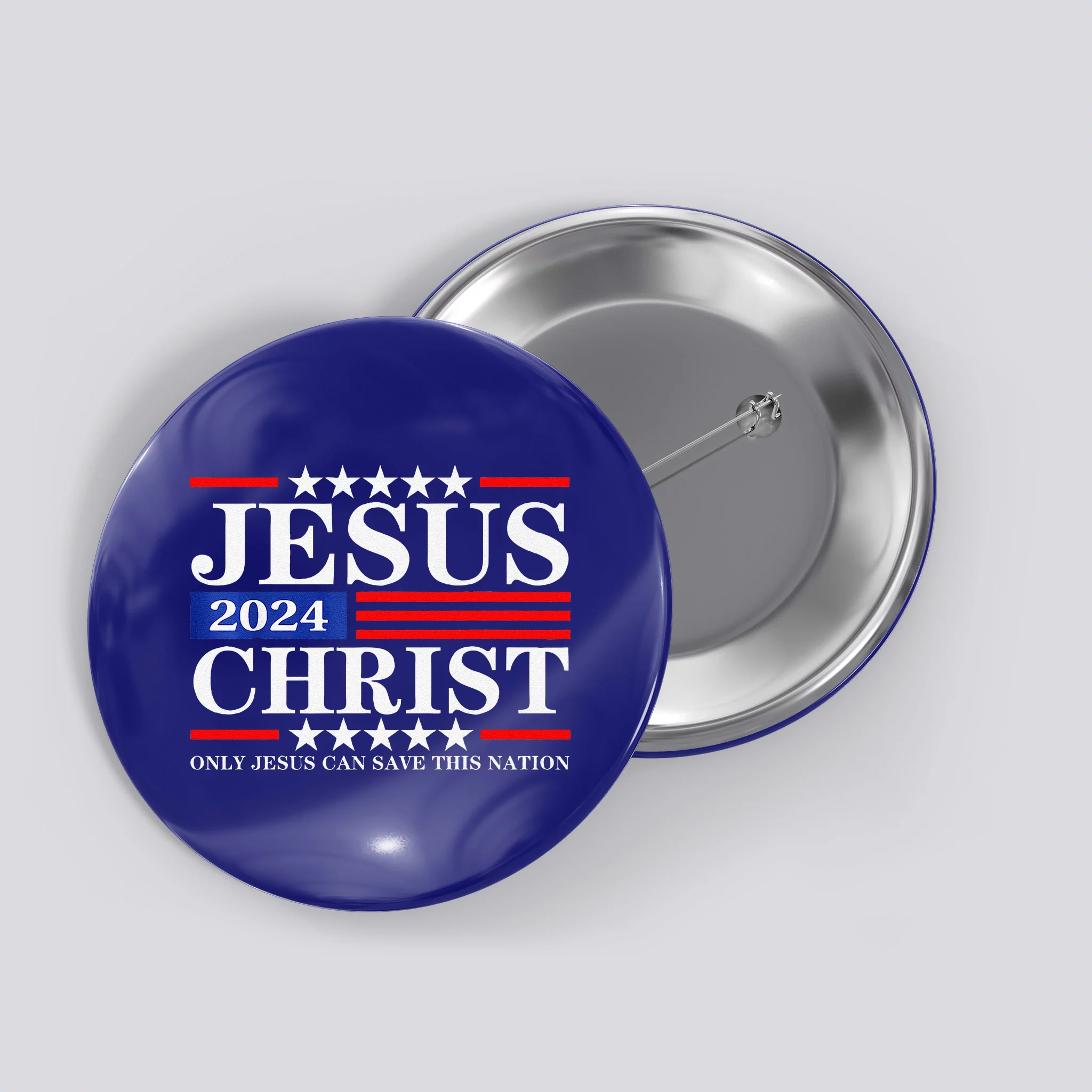 Jesus Christ 2024 Only Jesus Can Save This Nation Premium Button   Jc23497313 Jesus Christ 2024 Only Jesus Can Save This Nation Premium  Blue Btn Garment.webp