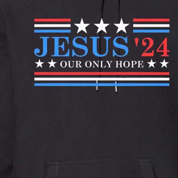 Jesus Christ 2024 President Usa Election Political Parody Premium Hoodie