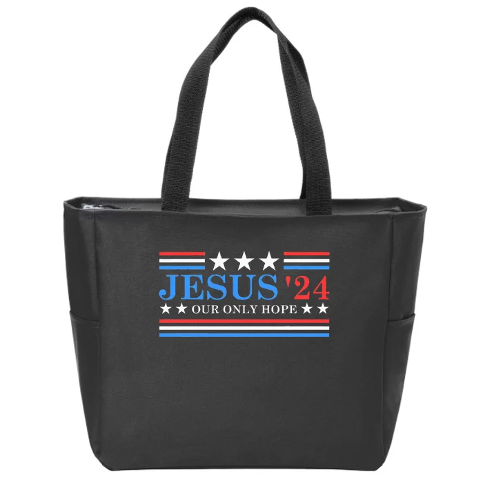 Jesus Christ 2024 President Usa Election Political Parody Zip Tote Bag