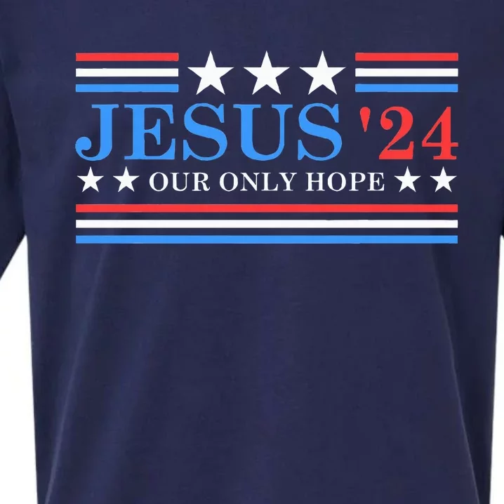 Jesus Christ 2024 President Usa Election Political Parody Sueded Cloud Jersey T-Shirt