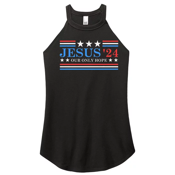 Jesus Christ 2024 President Usa Election Political Parody Women’s Perfect Tri Rocker Tank