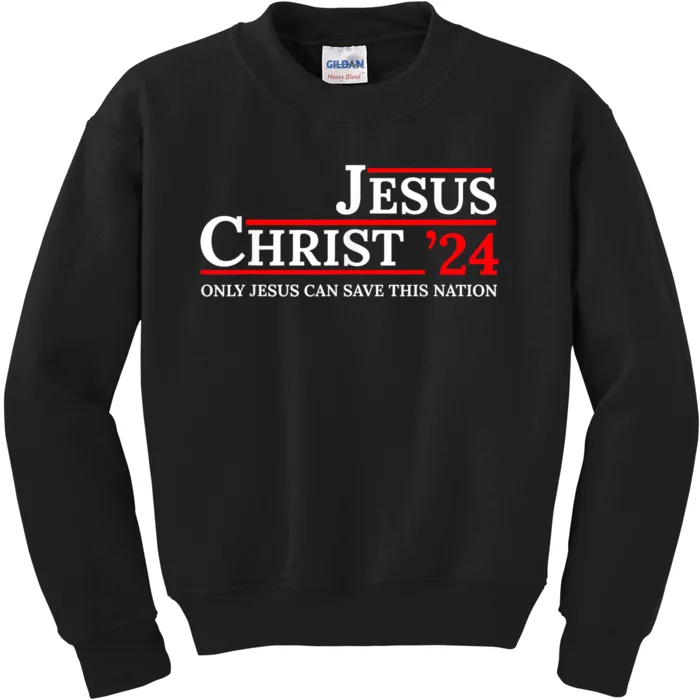 Jesus Christ 24 Only Jesus Can Save This Nation Kids Sweatshirt