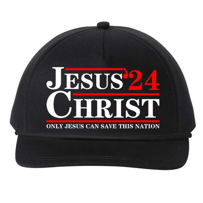 Jesus Christ 2024 Only Jesus Can Save This Nation Snapback Five-Panel Rope Hat