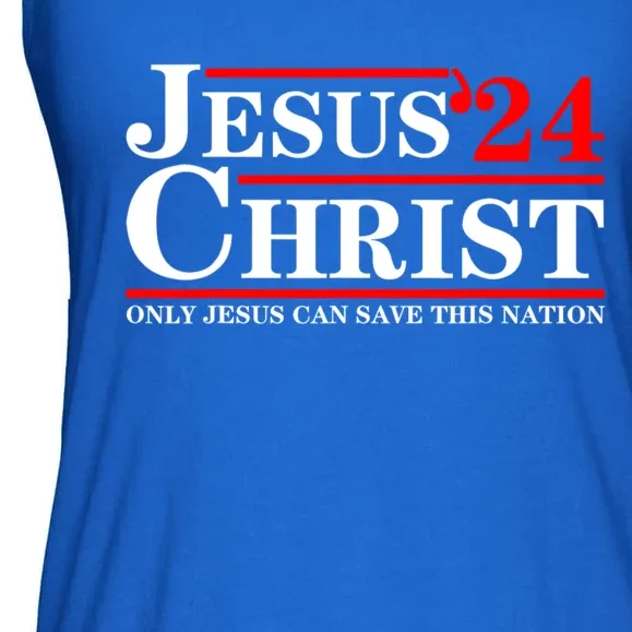 Jesus Christ 2024 Only Jesus Can Save This Nation Ladies Essential Flowy Tank