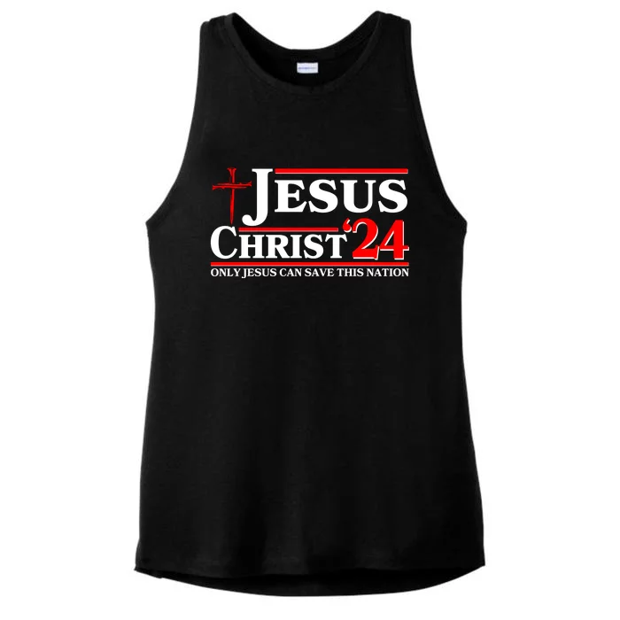 Jesus Christ 2024: The Ultimate Redeemer Only Jesus Can Save This Nation Ladies Tri-Blend Wicking Tank