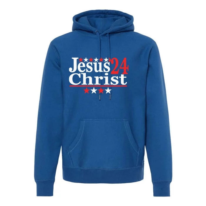 Jesus Christ 2024 Political Election Parody Gift Premium Hoodie