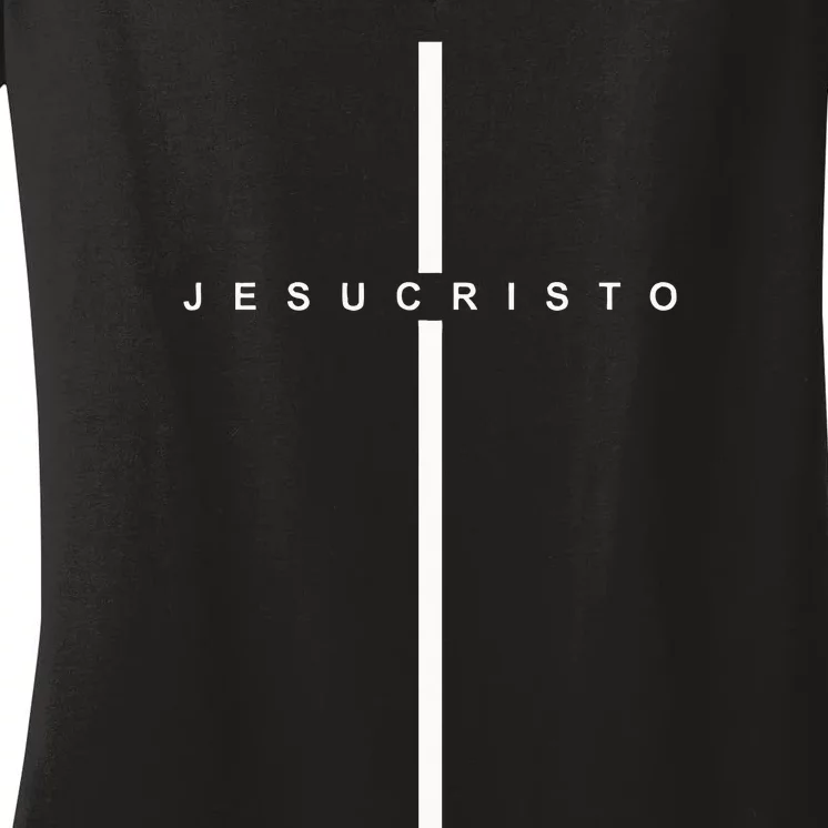 Jesucristo Cruz Amor Dios Jesus Cristo Christian Women's V-Neck T-Shirt