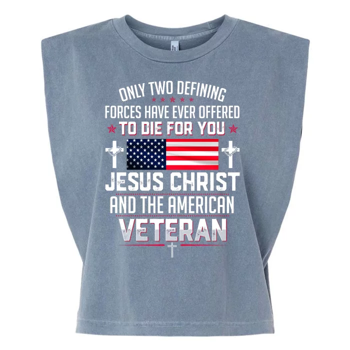 Jesus Christ And The American Veteran Garment-Dyed Women's Muscle Tee