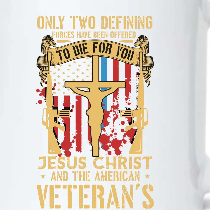 Jesus Christ And The American Veteran's Black Color Changing Mug