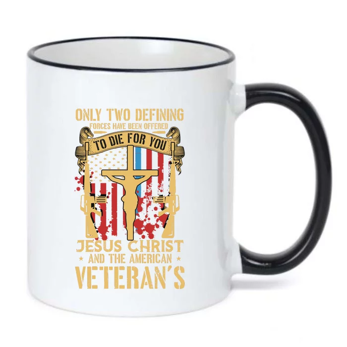 Jesus Christ And The American Veteran's Black Color Changing Mug