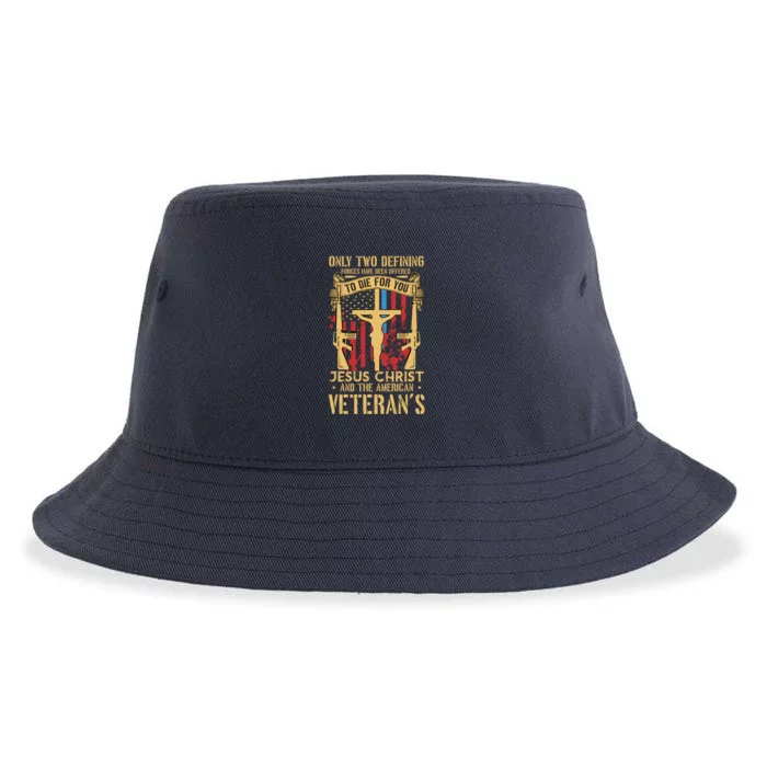 Jesus Christ And The American Veteran's Sustainable Bucket Hat