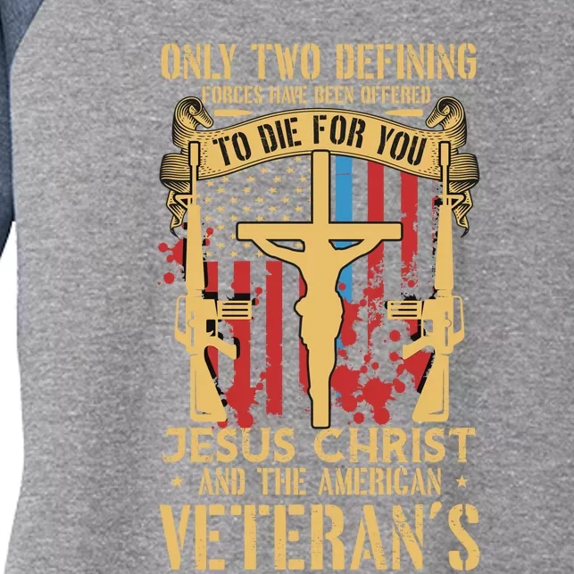 Jesus Christ And The American Veteran's Women's Tri-Blend 3/4-Sleeve Raglan Shirt